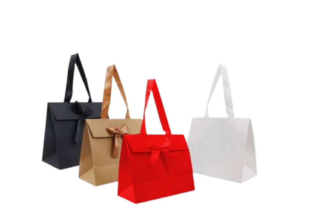 Papieren cadeautasjes met strik