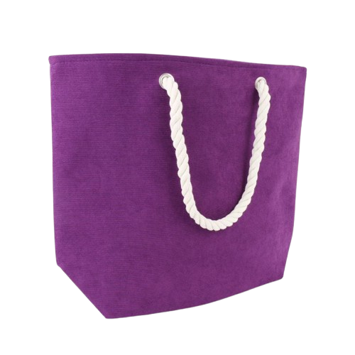 Corduroy strandtassen - met bedrukking Paars