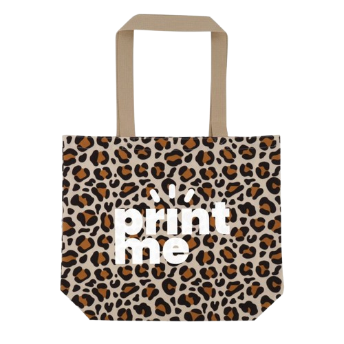 Katoenen luipaard tote bags - met bedrukking