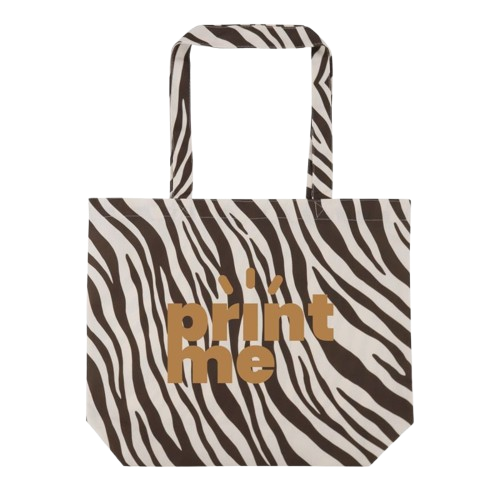 Katoenen zebra tote bags - met bedrukking