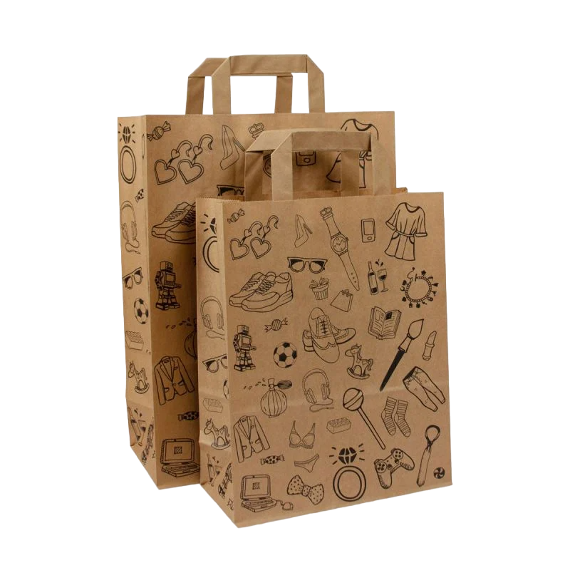 Kraft tassen FSC® - Doodle retail