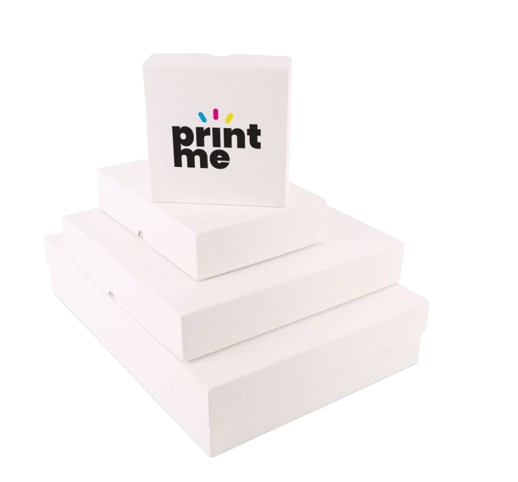 Luxe kraft dozen met deksel - met bedrukking Wit [DEV]