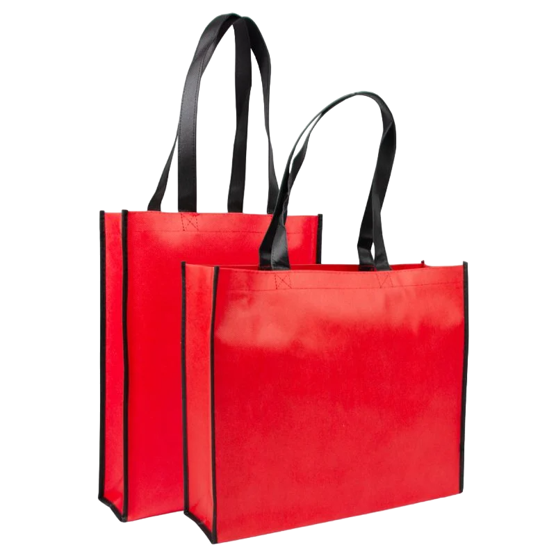 Non-woven shoppers - Rood/zwart duotone