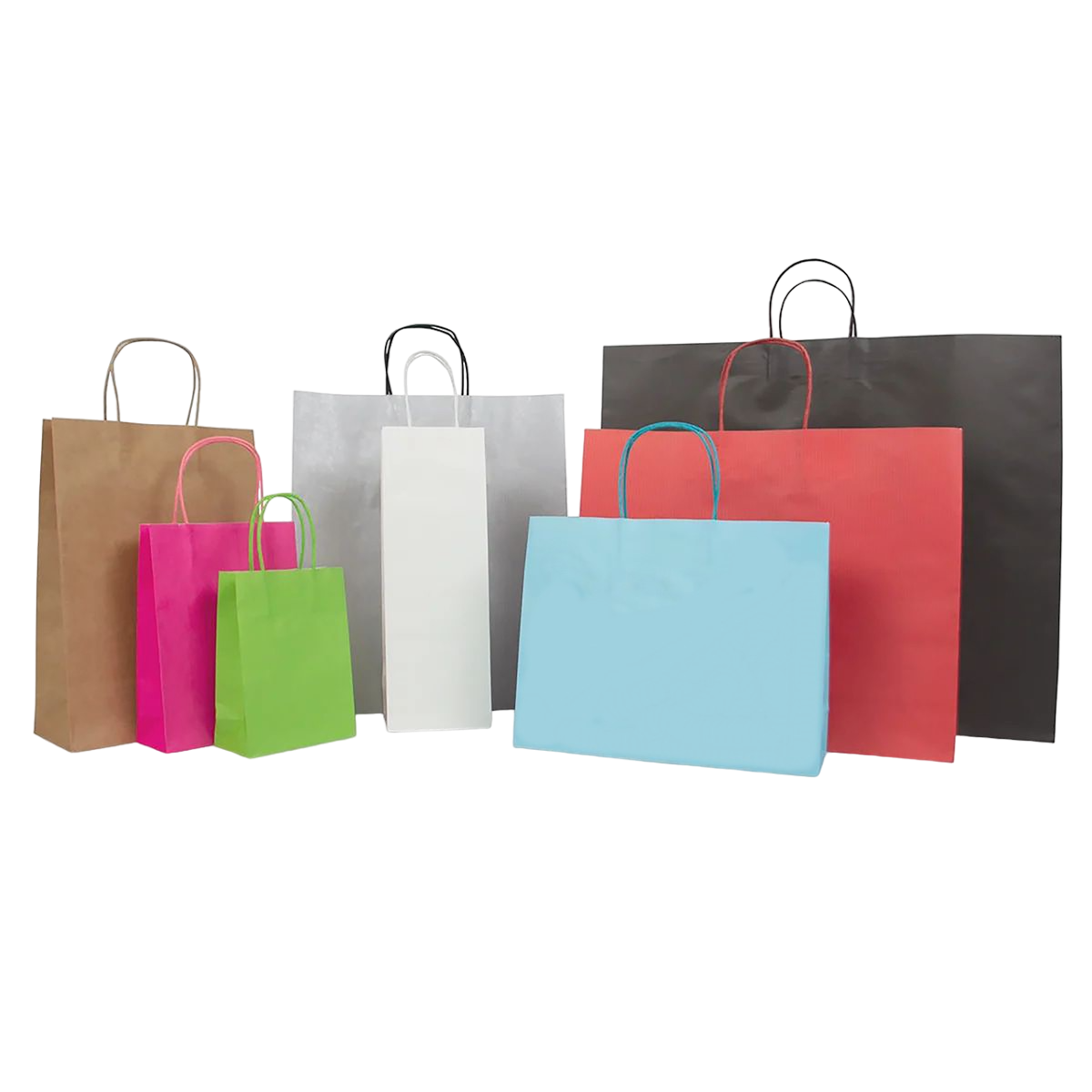 Luxe twisted papieren tassen met bodemkarton